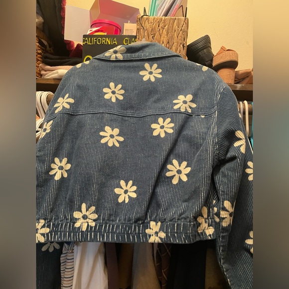 PacSun Blue and White Striped Corduroy Jacket - Picture 4 of 4